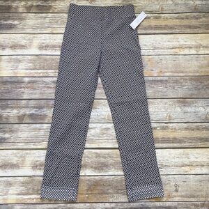 Margaret M slimming pant pull on cuffed hem straight leg black/ white